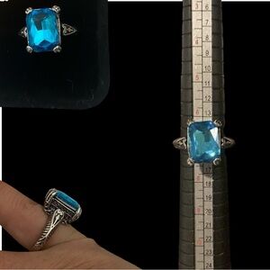 Kay Jewelry Elegant Blue Gemstone Silver Ring